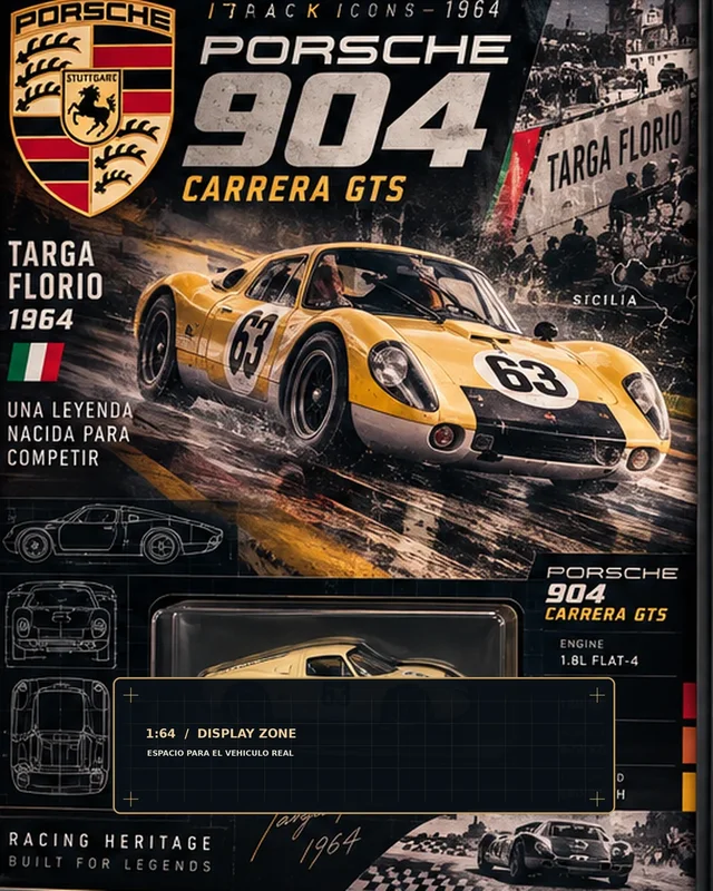 Arte gráfico del Porsche 904 Carrera GTS para la colección Track Icons