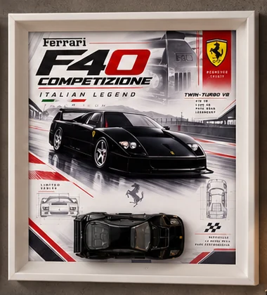 Obra enmarcada de Noah's Garage: Ferrari F40 Competizione, Track Icons