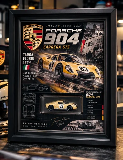 Obra enmarcada de Noah's Garage: Porsche 904 Carrera GTS, Track Icons
